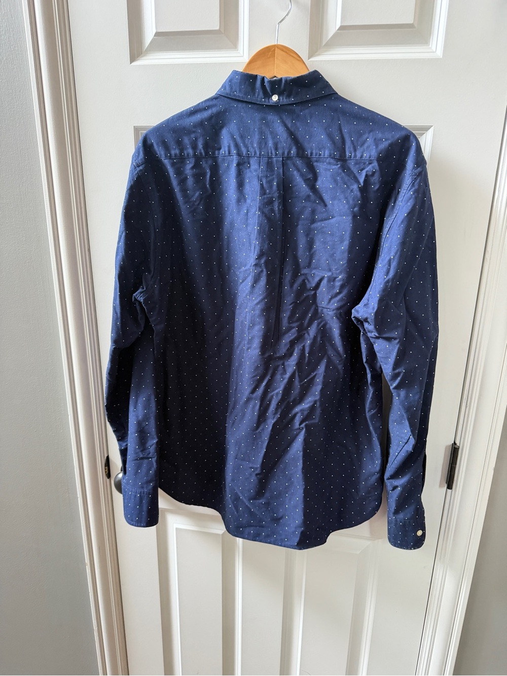 Bonobos Navy Blue Button-Down Shirt with Tiny White Dots - Picture 3 of 3